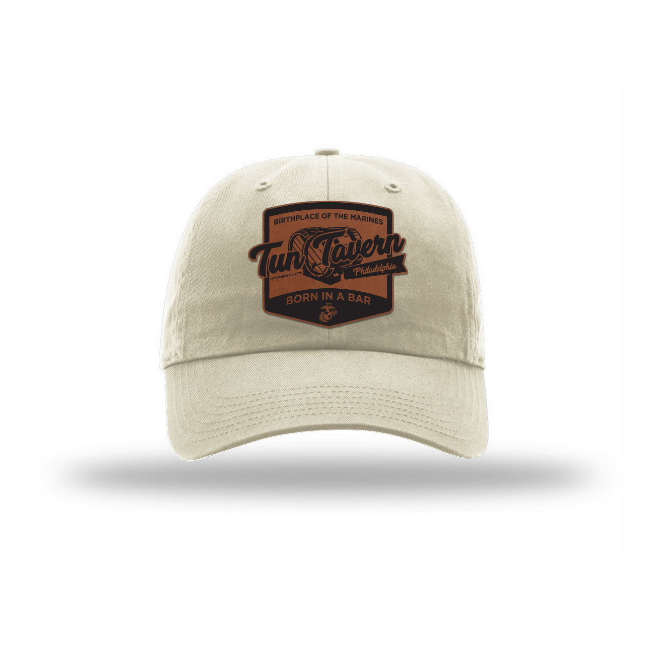 Tun Tavern Born in a Bar Cask Leatherette Patch Dad Hat