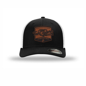 Flexfit Tun Tavern Born in a Bar Cask Leatherette Patch Structured Trucker