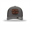 Flexfit Tun Tavern Born in a Bar Cask Leatherette Patch Structured Trucker - GRAPHITE/BLACK