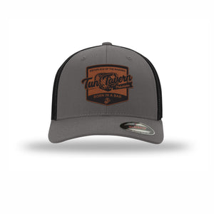 Flexfit Tun Tavern Born in a Bar Cask Leatherette Patch Structured Trucker