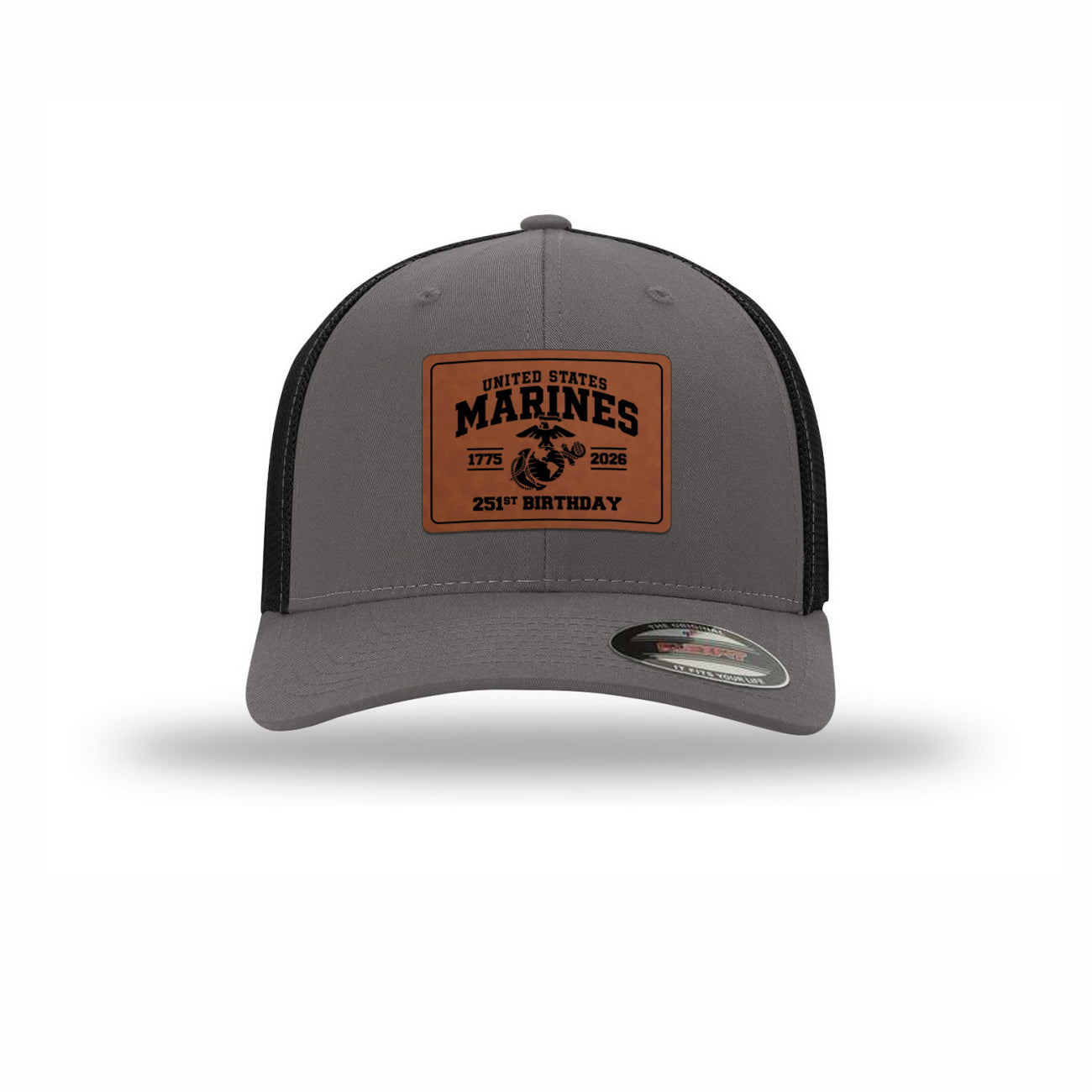 Flexfit 251st USMC Birthday Leatherette Patch Structured Trucker