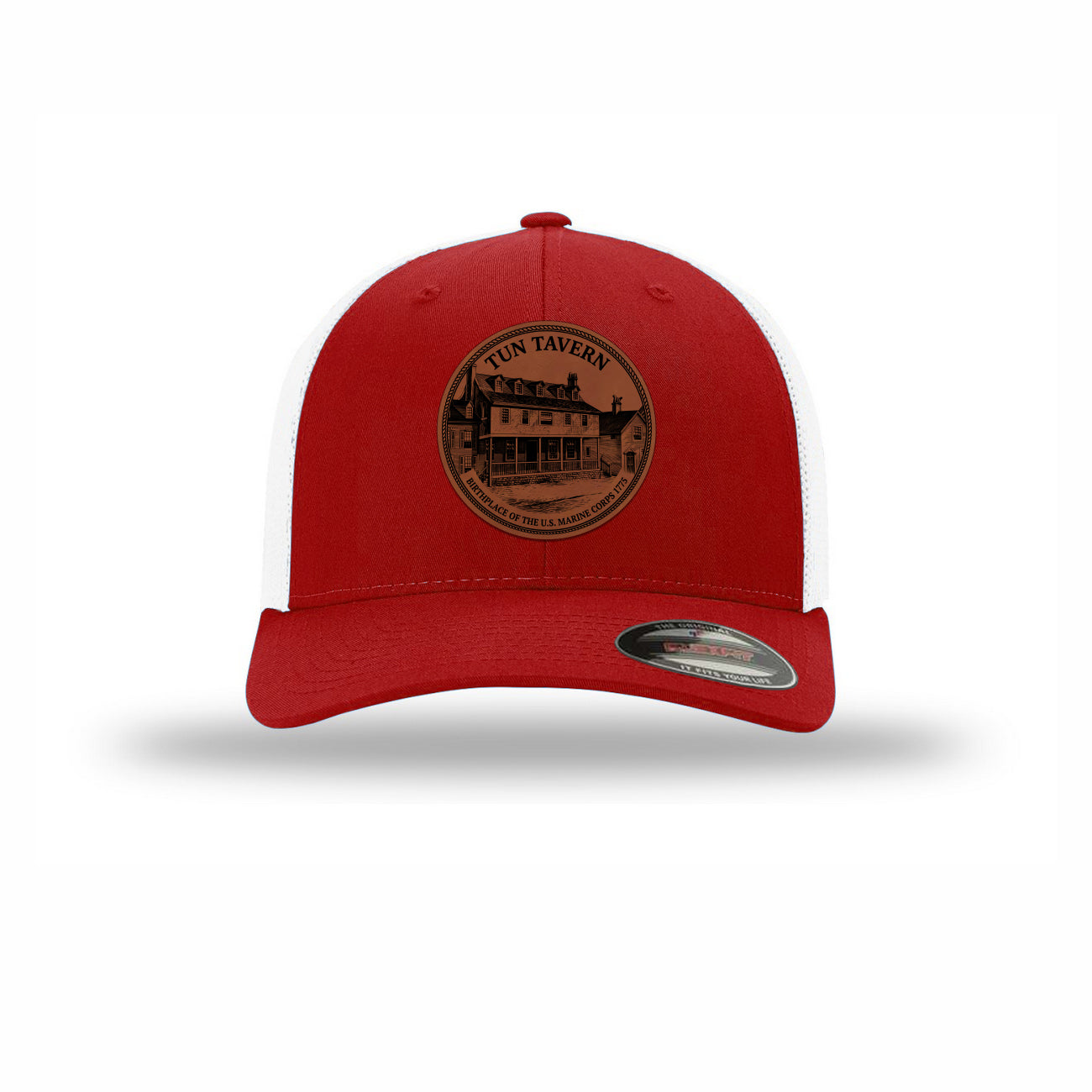 Flexfit Tun Tavern Birthplace Circle Leatherette Patch Structured Trucker