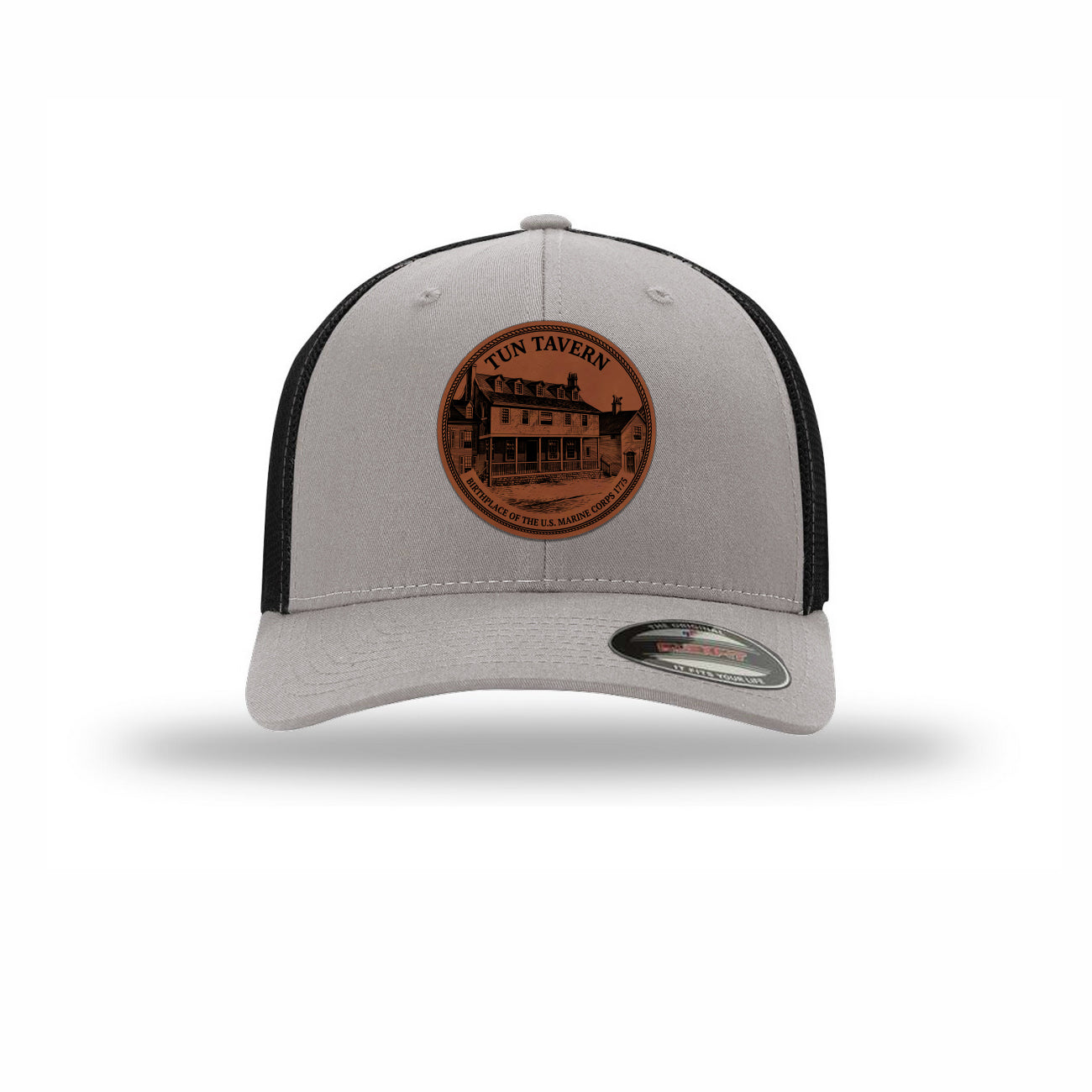 Flexfit Tun Tavern Birthplace Circle Leatherette Patch Structured Trucker