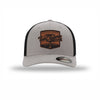 Flexfit Tun Tavern Born in a Bar Cask Leatherette Patch Structured Trucker - SILVER/BLACK