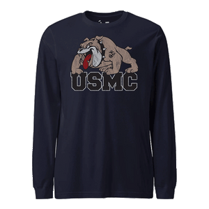 Bulldog USMC Longsleeve T-Shirt in Navy - Marine Corps veteran tee