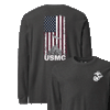 IWO JIMA Flag Longsleeve T-Shirt - CARCOAL HEATHER