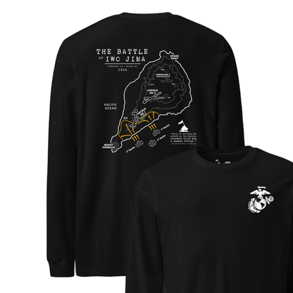 Iwo Jima Landing Map Longsleeve T-Shirt