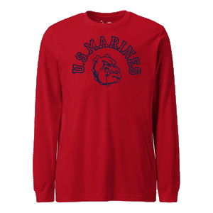 USMC Old School Vintage Bulldog Longsleeve T-Shirt