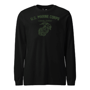 WW2 VINTAGE USMC TRAINING BLACK Longsleeve T-Shirt