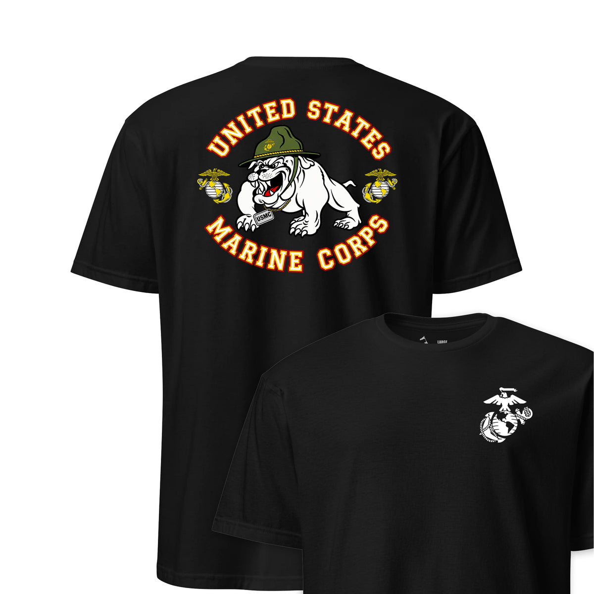 80's Retro Bulldog Dog Tag  — Black