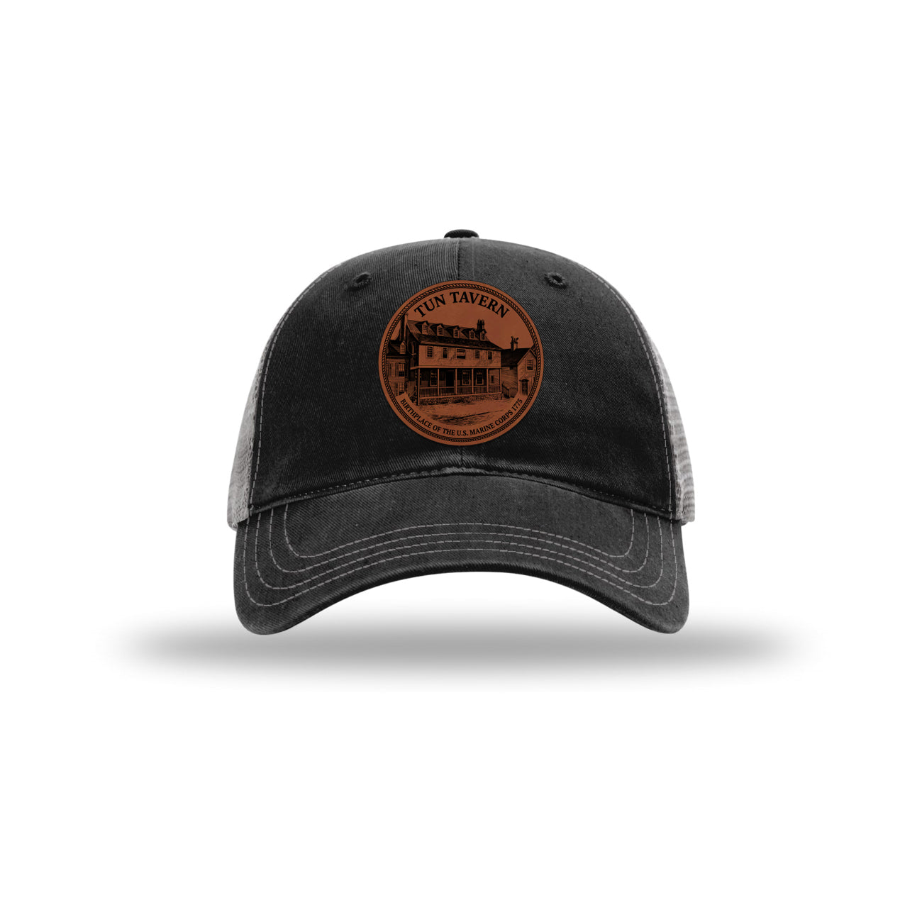 Tun Tavern Birthplace Circle Leatherette Patch Soft Mesh Trucker