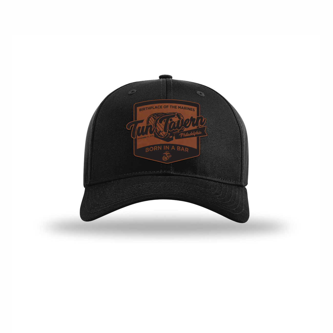 Tun Tavern Born in a Bar Cask Leatherette Patch Structured Hat