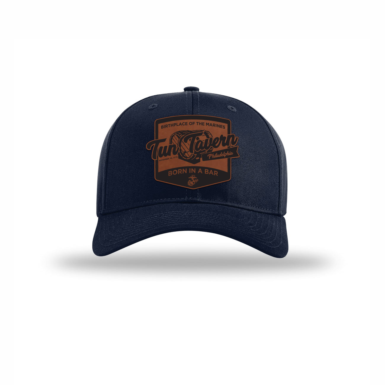 Tun Tavern Born in a Bar Cask Leatherette Patch Structured Hat