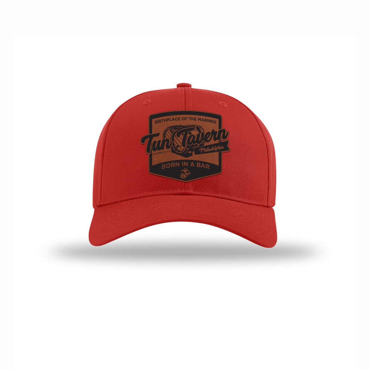 Tun Tavern Born in a Bar Cask Leatherette Patch Structured Hat
