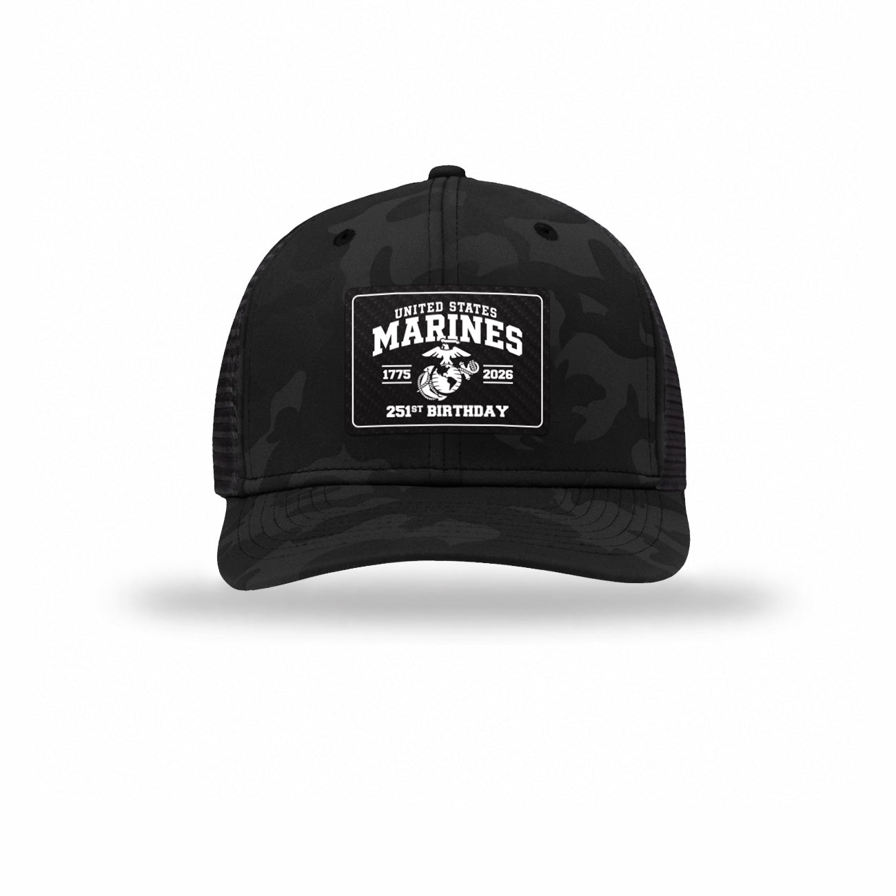 251st USMC Birthday Carbon Fiber Patch Camo Structured Trucker