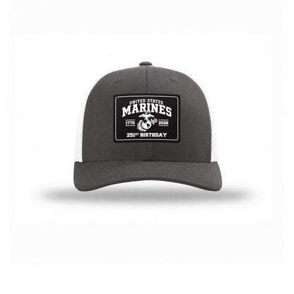 251st USMC Birthday Carbon Fiber Patch Structured Trucker