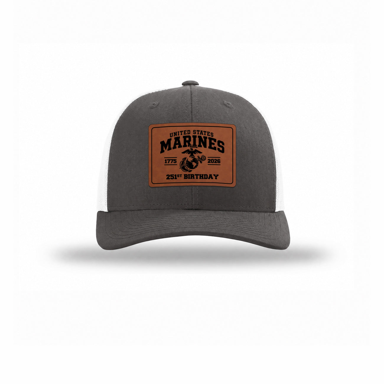 251st USMC Birthday Leatherette Patch Structured Trucker