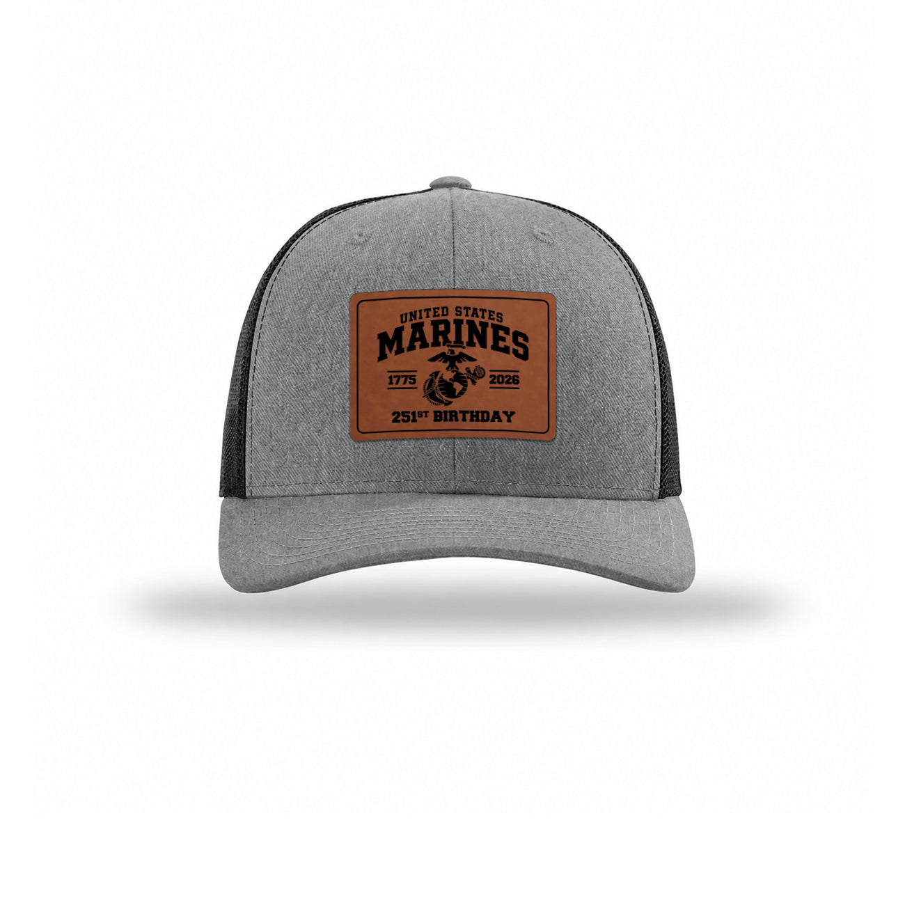 251st USMC Birthday Leatherette Patch Structured Trucker