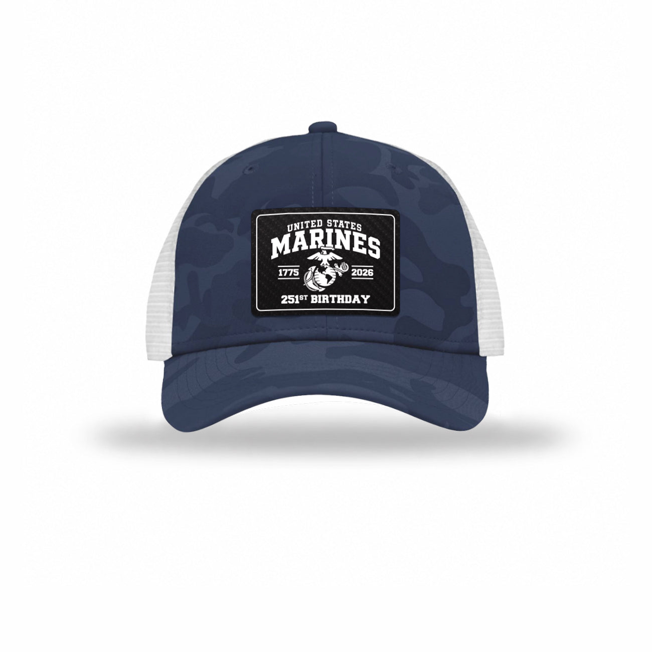 251st USMC Birthday Carbon Fiber Patch Camo Structured Trucker
