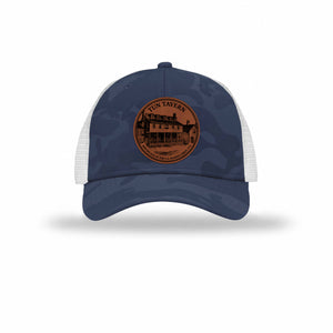 Tun Tavern Birthplace Circle Leatherette Patch Camo Structured Trucker