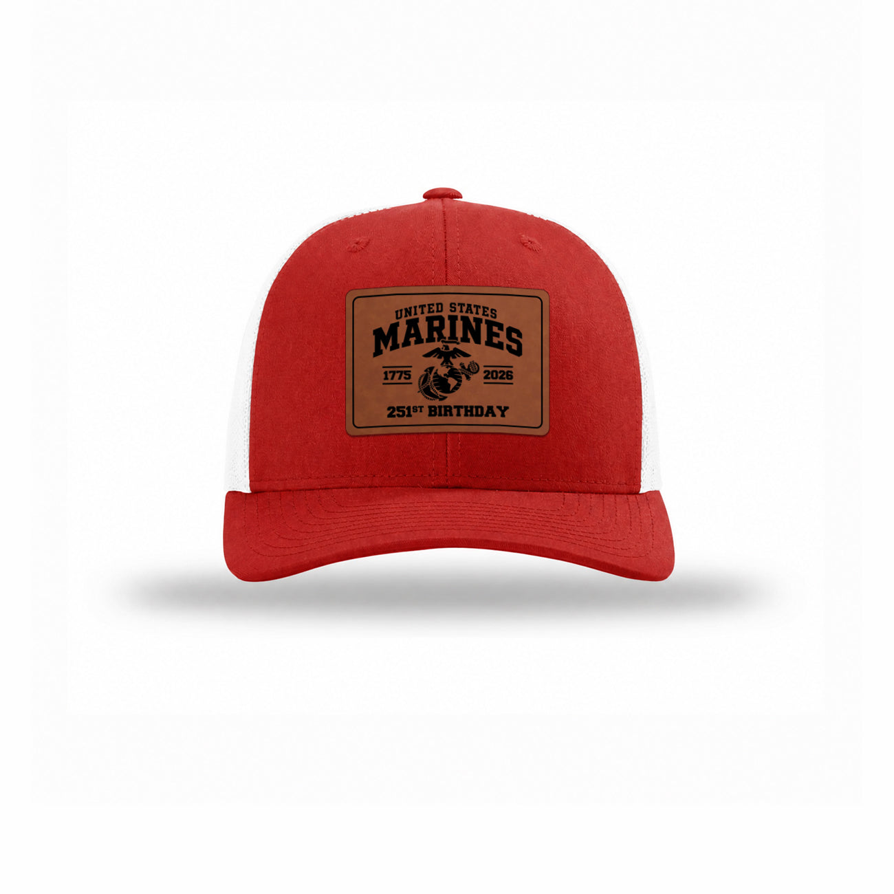 251st USMC Birthday Leatherette Patch Structured Trucker