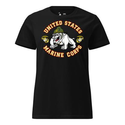 80's Retro Bulldog Dog Tag Womens T-Shirt