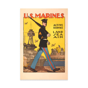 U.S. Marines Active Service - Land, Sea, Air - Poster