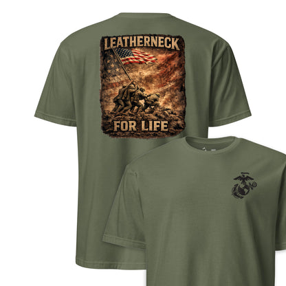 Leatherneck for Life Iwo Jima Flag Raising T-Shirt