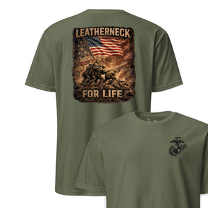 Leatherneck for Life Iwo Jima Flag Raising T-Shirt