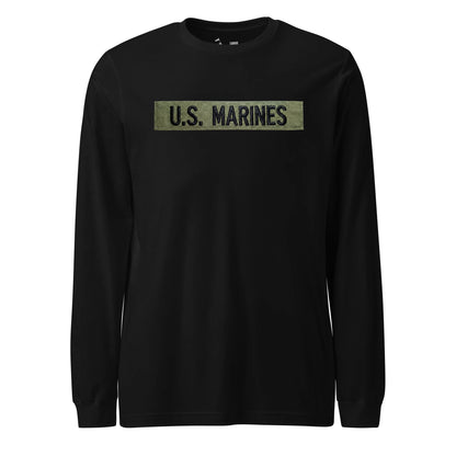 U.S. Marines OD Green Uniform Tape Long Sleeve T-Shirt