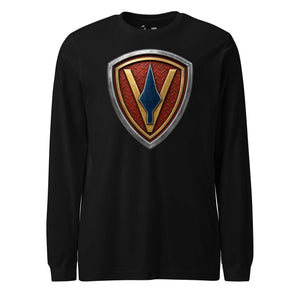 5th Marine Division Diamond Plate Long Sleeve T-Shirt in Black - USMC 5th Division apparel