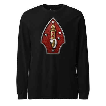 2nd Marine Division Diamond Plate Long Sleeve T-Shirt