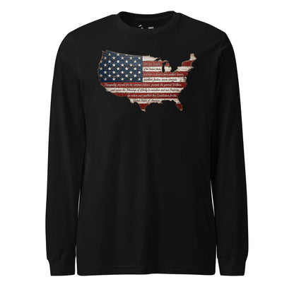 We the People Wooden Flag Long Sleeve T-Shirt