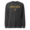 Semper Fidelis Once a Marine Long Sleeve T-Shirt - CHARCOAL HEATHER