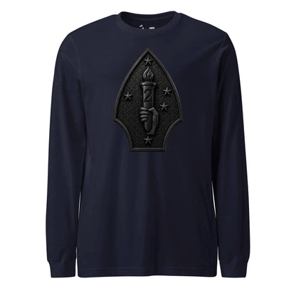 2nd Marine Division Diamond Plate Blackout Long Sleeve T-Shirt