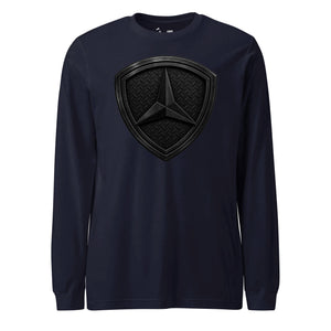 3rd Marine Division Diamond Plate Blackout Long Sleeve T-Shirt in Navy - USMC 3rd Division apparel