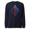 1st Marine Division Diamond Plate Long Sleeve T-Shirt - NAVY