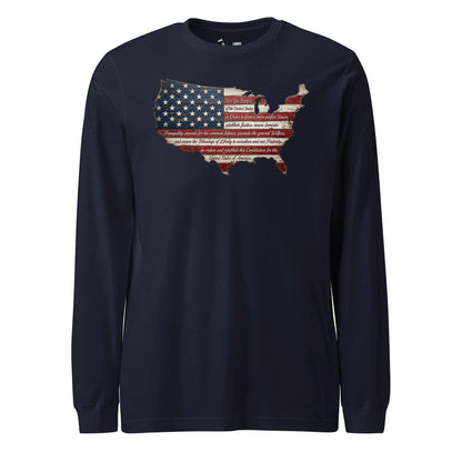 We the People Wooden Flag Long Sleeve T-Shirt