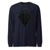 1st Marine Division Diamond Plate Blackout Long Sleeve T-Shirt - NAVY