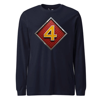 4th Marine Division Diamond Plate Long Sleeve T-Shirt