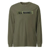 U.S. Marines OD Green Uniform Tape Long Sleeve T-Shirt - OD GREEN