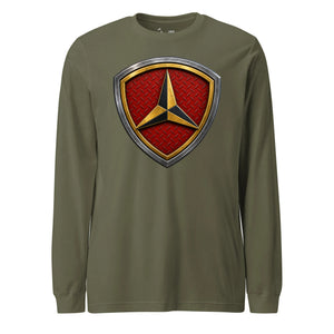 3rd Marine Division Diamond Plate Long Sleeve T-Shirt in OD Green - USMC 3rd Division apparel