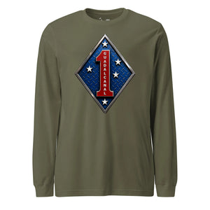 1st Marine Division Diamond Plate Long Sleeve T-Shirt