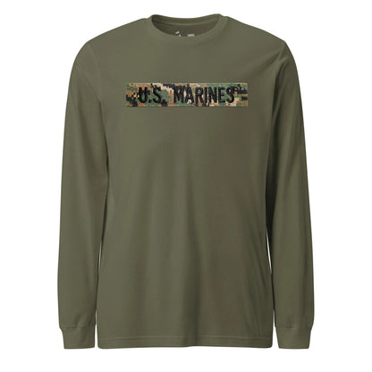 U.S. Marines Woodland Marpat Uniform Tape Long Sleeve T-Shirt