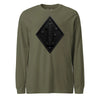 1st Marine Division Diamond Plate Blackout Long Sleeve T-Shirt - OD GREEN