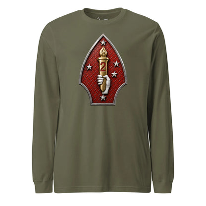 2nd Marine Division Diamond Plate Long Sleeve T-Shirt