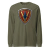 5th Marine Division Diamond Plate Long Sleeve T-Shirt - OD GREEN
