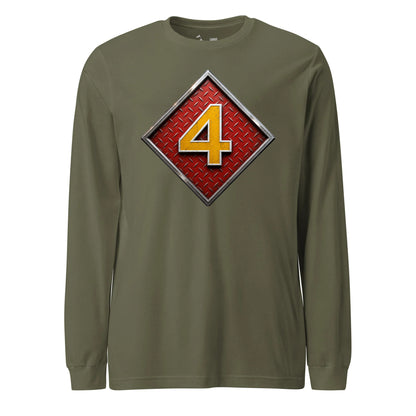 4th Marine Division Diamond Plate Long Sleeve T-Shirt