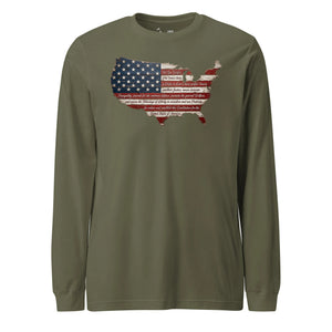 We the People Wooden Flag Long Sleeve T-Shirt