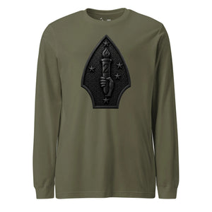 2nd Marine Division Diamond Plate Blackout Long Sleeve T-Shirt